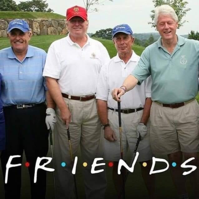 Trump Clinton Guliani Bloomberg Friends