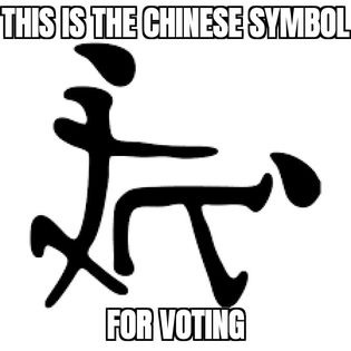 The Chinese Symbol for Voting