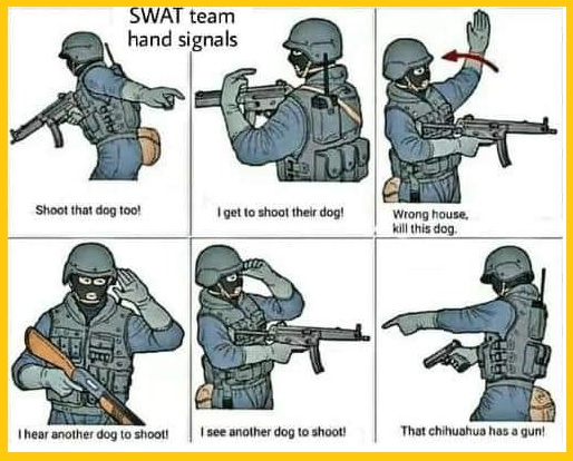 SWAT Team Dog Killing Hand Signals