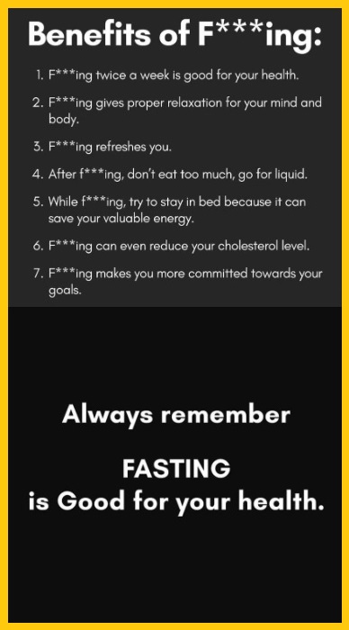 Fasting ya perv, fasting!